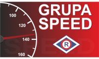 napis: grupa speed, logo ruchu drogowego