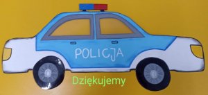 policyjny radiowóz namalowany przez dzieci