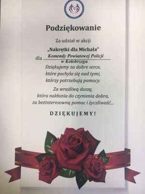 Podziękowanie dla KPP Kołobrzeg