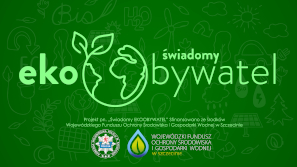 Napis na zielonym tle "eko obywatel"